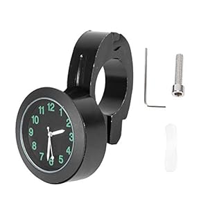 Suuonee Moto Monture De Guidon Horloge, Universal Moto Guidon Horloge en Métal À Main Grip Bar Watch Accessoire[Noir]