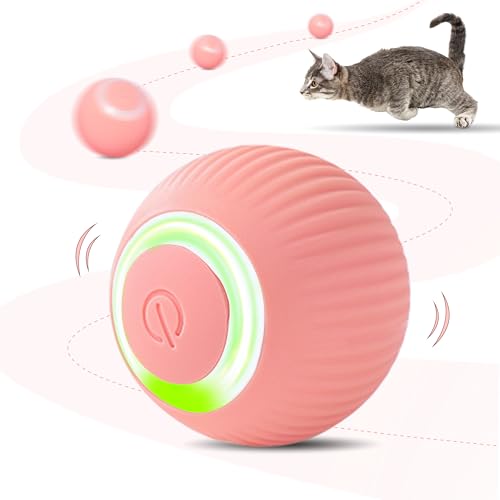 Interactive Cat Ball Toy, Intelligent Cat Toys with LED Lights, A...