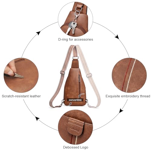Image of cakang Womens Sling Bag Crossbody Bags for Women Vegan Leather Sling Backpack Daypack Fanny Pack Crossbody Purse Travel
