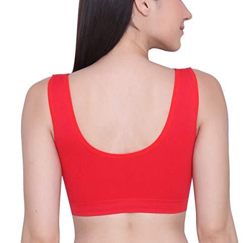 Image of GLAMORAS Women Nylon Elastane Lightly Padded Non Wired U Back Sports Bra | Seamless Stretchy Low Impact Yoga Workout Bra with Removable Pads - Size- Small to 4XL