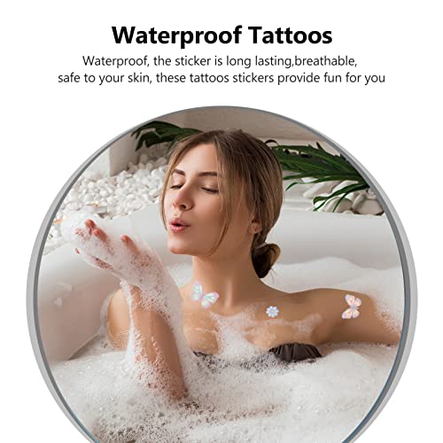 Lurrose 12 Folhas Tatuagem de Borboleta de Tatuagem de Borboleta Tatuagem de Rosto de Borboleta de C