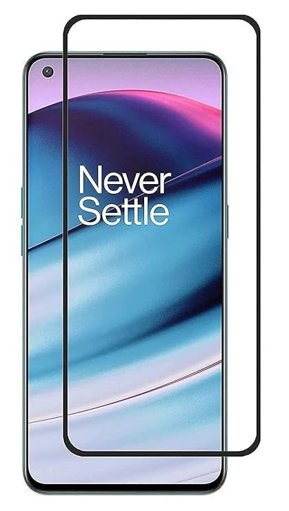 Image of YMHML Premium Tempered Glass Screen Protector Compatible for Oneplus Nord 2 /Nord 2T /Nord CE (Black) with Edge to Edge Coverage and Easy Installation kit