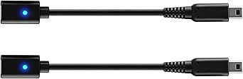 2Pcs Type C Female Charging Adapter Cable with LED Indicators Game Console Charging Wire 10Cm Gaming Accessory Game Console Accessory