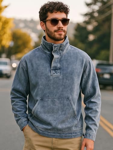 Pull col roulé chaud homme coupe ample pour éviter le froid hivernal