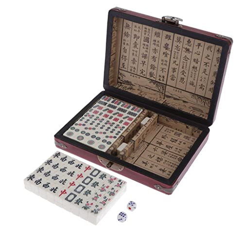 Mini Mahjong Baoblaze chino tradicional con caja portátil miniatura 6