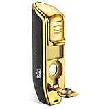 Mrs. Brog Cigar Triple Flame Torch Lighter with Built in Cigar Punch (Butane Gas Not Included) - Pocket Size 3 Adjustable Wind Proof Jet Flames - Ergonomic Grip - Gift Accessory Cutter.