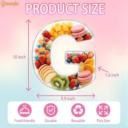 Image of Pooqla 10 inch Acrylic Letter Charcuterie Tray Birthday Party Fillable Box G
