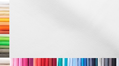 Tissu de côtes jersey XXL au mètre|double : 75cm de largeur|simple : 150cm de largeur|couleur : 01 Blanc|1m de longueur|96% coton, 4% élasthanne|plus de 50...