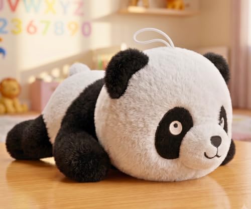Image of Tickles Cute Sleeping Panda Soft Stuffed Plush Animal Toy for Kids Boys & Girls Birthday Gift (Size: 23 cm Color: Black & White)