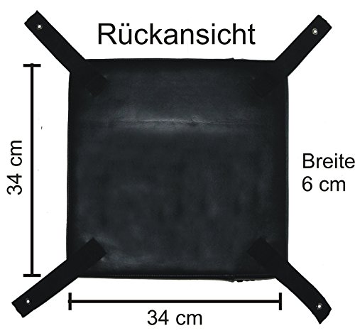 Wandschlagpolster Bay Wall Catcher 34 x 34 cm in Weiß und Schwarz aus PU-Leder