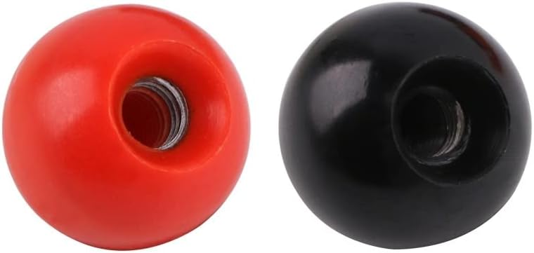 Southst 20PCS Black RED Ball Knob M4-M12 Iron Insert Lathe Ball Knob Iron Core Knob Ball Shaped Head Clamping Nuts - (Color: Black/Size: M12x40mm)