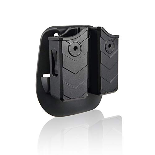 efluky Magazin Holster Magazintasche Pistole Passt für Walther P99/Sig Sauer p226/Glock 17 19/CZ p-09/Beretta/H&K/Browning/Ruger/Steyr/S&W/Taurus, Paddle 60°