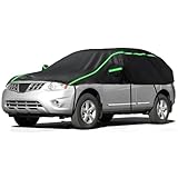 Half Car Body Cover Top All Weather Compatible with Nissan Rogue 2014-2023, 300D Outdoor Indoor Windshield Car Cover for Snow Rain Hail Sunshine Protection