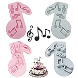 KuuGuu 4 PCS Music Note Silicone Fondant Mold Music Note Cake Chocolate Candy Molds DIY Birthday Party Cake Decoration Cupcake Topper and Crafting Projects