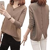 [ BLANK BLANC ] [ ブランクブラン ] 7色展開 vネック ニット シンプル 長袖 着痩せ セーター トップス カジュアル 無地 秋 冬 春 柔かい やわらか ヤワラカ 袖コンシャス 着心地のいい 服 エレガント シルエット 上品 清楚 清楚服 お洒落 女子服 レディース長袖 ビジネス 部屋着 大人 おとな マタニティー 茶色 ライトブラウン にっと しんぷる 1A-B10-LB