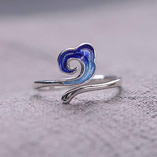 Bagues de mariage bleues en argent S925 parfaites pour le quotidien et les soirées
