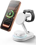 Intoval Fast Charging Station for Magsafe Apple Devices, Wireless Charger for iPhone, 3 in 1 Charger Stand for magsafe for iPhone 17/16/15/14/13/12, Apple Watch & AirPods. (Black)