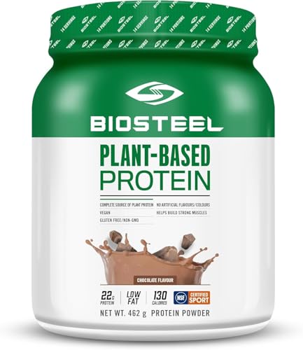 BioSteel Plant-Based Protein Powder, Chocolate, 14 Servings, Vegan Protein Shake Mix with 23g Complete Protein, Dairy Free, Sugar Free