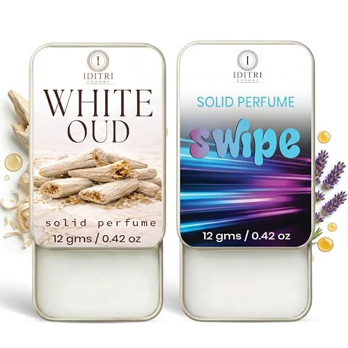 Image of Solid Perfume |Swipe&White Oud Alcohol Free Wax Perfume Balm, Long Lasting | Pocket Tin 12g, Pack Of 2| Non Greasy Smooth Glide, Travel Friendly Men And Women