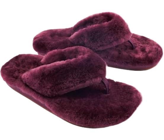 Luxury Cherry Red Fur House Slippers|Soft Plush Indoor Fur Slippers for Women|Luxury Fluffy Indoor Bedroom Slippers-image-17