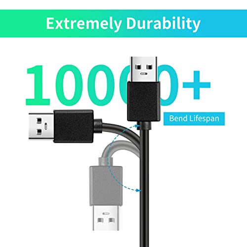 USB 3.0 A Male to Micro USB 3.0,Micro B Cable Sync Cord,Data Wire Compatible with Seagate,Samsung,My Passport and More External Hard Drive(1ft/Black)
