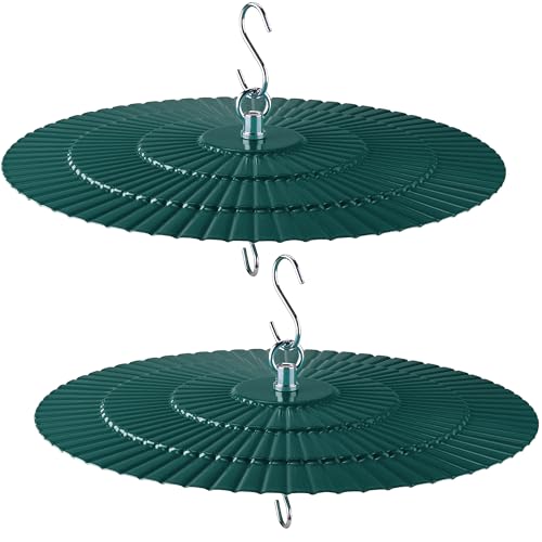 11.2" Metal Bird Feeder Rain Guard 2-Pack, Green Dome Shade
