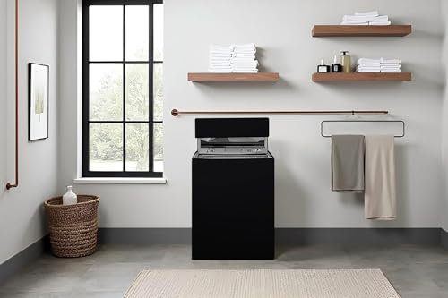 Image of Wings Star Waterproof Top Load Fully Automatic Washing Machine Cover for 8 Kg, 8.5 Kg, 9 Kg, 9.5 Kg (Black) - 63 x 63 x 93 cms