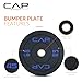 CAP Barbell Economy Olympic Bumper Plate with Blue Logo, Black, 45 lb Single