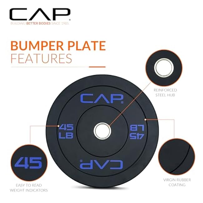 CAP Barbell Rubber Olympic Bumper Plate | Multiple Options/Colors