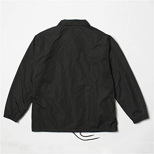 Men's Coach Jacket Streetwear Hip hop Black Vintage Waterproof Nylon Windbreaker3
