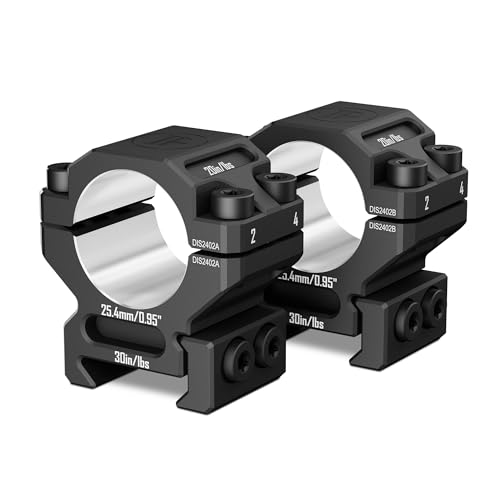 7075 Series Aluminum 30mm 34mm 1 inch Scope Rings, High Precision Pre-lapped Picatinny Scope Rings, Medium/High/Low Profile Scope Mount for Picatinny Rail