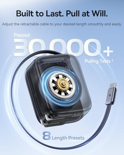 Baseus Enercore CJ11 Retractable USB C Charger, 67W 3 in 1 Fast Charging Block with Foldable Plug, PD/PPS for Galaxy S25/iPhone 17/16/15 Series/MacBook Air/Airpods 4 image 7