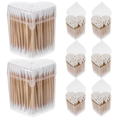 SHERCHPRY Cotton Buds 8 Boxes Makeup Cleaning Swabs 1200pcs Long Cotton Buds for Face Eye Cleaning
