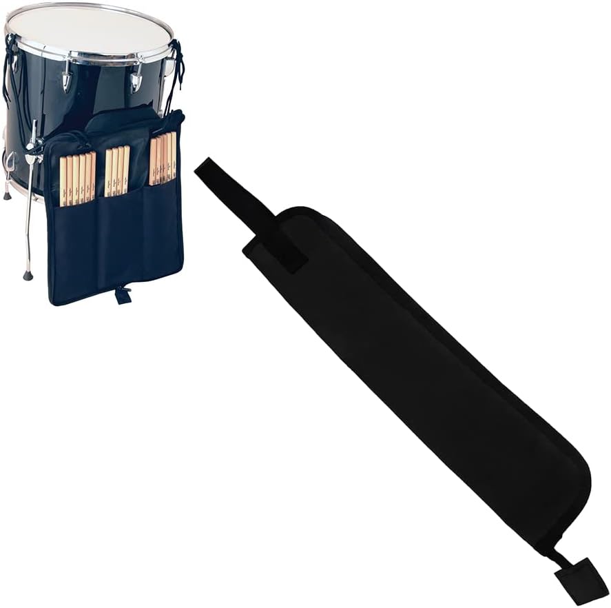 Drum Stick Bag, Portable Drumstick Case Bag, Percussion Drum Mallet Hanging Case, Drumstick Handbag with Handle (Black)