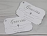 Gracias Por Venir A Mi Bautizo - Baptism Favor Tags (Set of 12) (White)