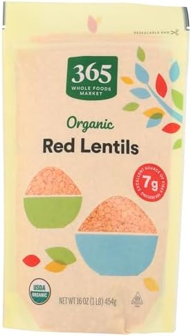 365 by Whole Foods Market, Organic Red Lentils, 16 Ounce