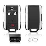 Nrgedzam 2PCS 4 Buttons Car Remote Key Fob Compatible for 2014-2018 GMC Sierra Chevrolet Silverado 1500 2500 3500, Chevrolet Colorado GMC Canyon 2015-2021