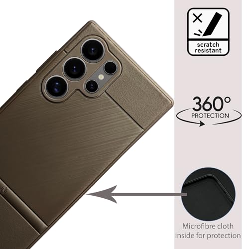 Image of NIUKIN Super Frosted Shield Pro Soft Back Case for Samsung Galaxy S24 Ultra | Shockproof Scratchproof Cover (Brown Titanium)
