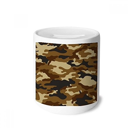 Tirelire en céramique camouflage multicolore, boîte d'épargne monnaie