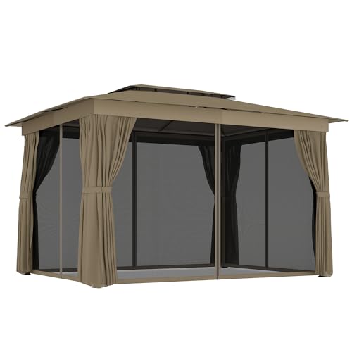 Outsunny 10' x 12' Outdoor Patio Gazebo, Soft Top Gazebo
