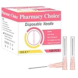 18Ga 100 Pack one Inch Sterile Disposable Injection Needle with Cap for Scientific and Industrial Dispensing Needle Accessories