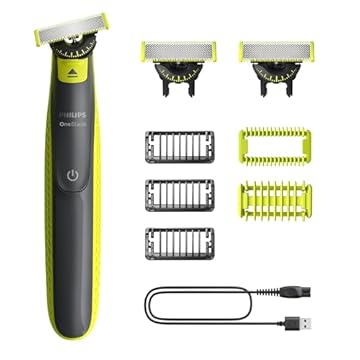 Philips OneBlade 360 Autentico Regolabarba elettrico per viso e corpo, rasoio e spazzola per il corpo, 3x 360 lame, 3x pettine per barba (1,3,5 mm), 1x kit per il corpo, QP2824/31