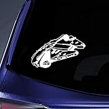 Bargain Max Decals - Millennium Falcon Sticker Decal Notebook Car Laptop 6' (White)