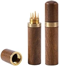 Toothpick Holder, Wood Toothpick Box Handmade Craft Portable Toothpick Capsule Case for Storage Toothpick Needle Pill Bead and Other Small Object