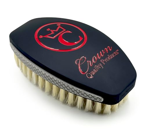 New BRED Medium LIMITED EDITION 360 Sport Wave Caesar 2.0 Mixed Boar Bristle Hairbrush - Curved Bristles, Non-Slip Grip, Waterproof, Matte Black Indestructible Body - The Ultimate 360 Wave Brush