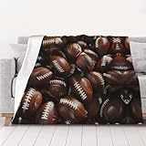 JIUTY Manta pesada de balones de fútbol americano de 30 x 40 pulgadas, franela suave, reversible, acogedora, extra cálida para cama, sofá
