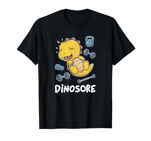 Divertido dinosaurio lindo dinosaurio entrenamiento gimnasio fitness levantamiento de pesas Camiseta