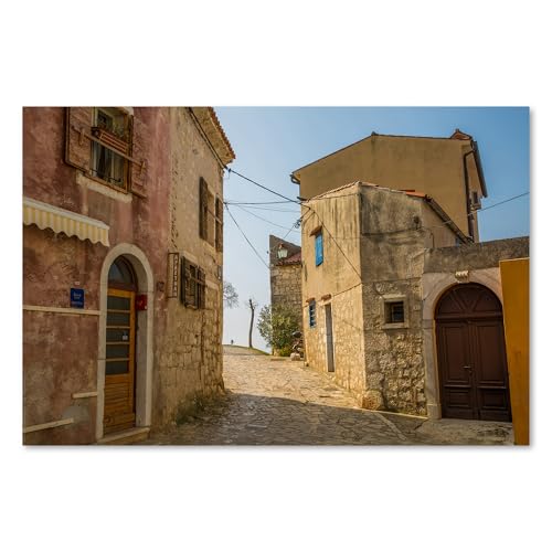 Postereck - 0410 - Pueblo Mediterráneo, Callejuela de Rovinj en Istria, Croacia – Arte de Pared Lámina, Impresión de Arquitectura Urbana, Viajes - Poster - 3:2 30,0 cm x 20,0 cm
