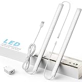 MOAMI Under Cabinet Lighting Plug-in, Under Counter Lights for Kitchen, 2Pcs 12inch Cool White 6000K
