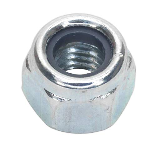 Image of Sealey NLN6 Nylon Lock Nut M6 Zinc DIN 982 Pack of 100